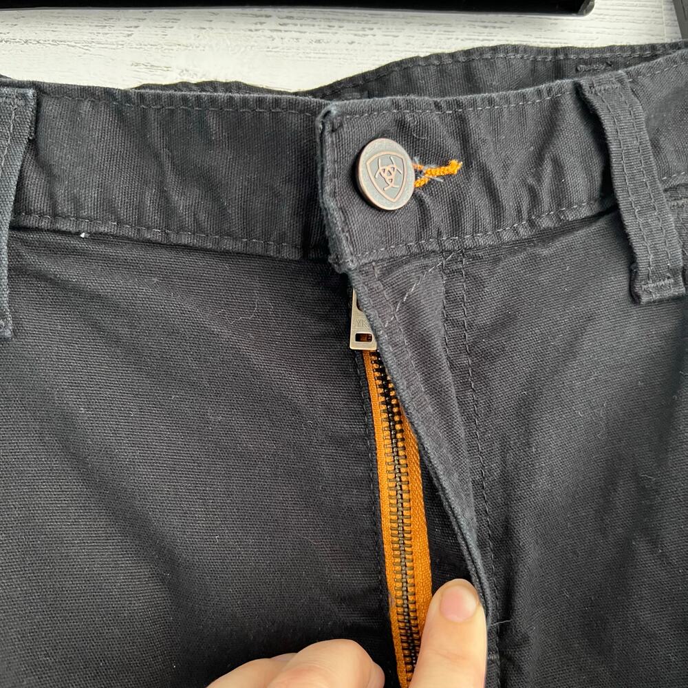 Ariat Black Rebar M7 Slim Straight Leg Pants Size 34/30 Workwear Utility - Picture 7 of 8